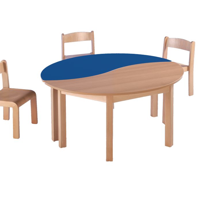 Halbrundwellentisch Holzgestell, 12 Dekore, 7 Höhen